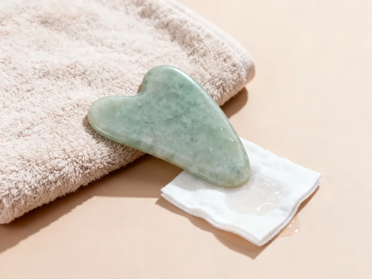 Dezynfekowanie kamienia Gua Sha wacikiem